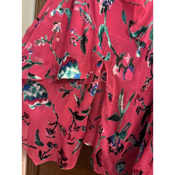 Tanya Taylor Skirt Womens 8 Midi Silk Blend Abstract Fairy Core Cottage Burnout - Picture 3 of 9